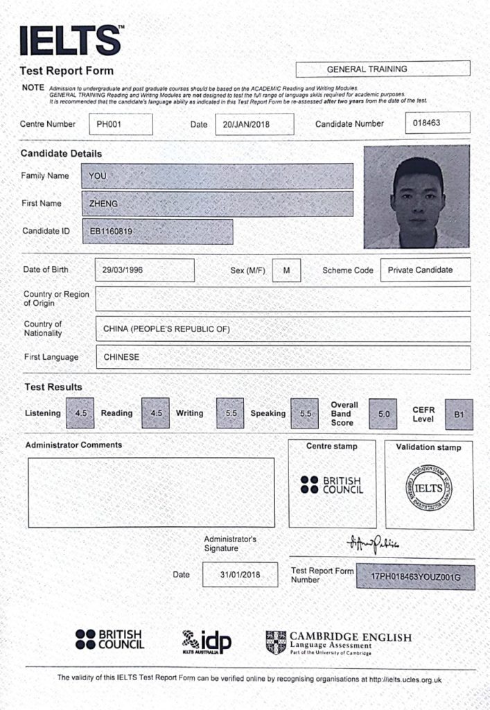 IELTS General Score