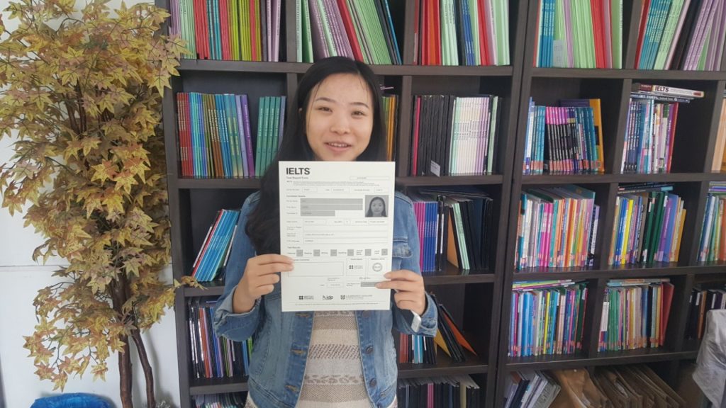 Student gets her score from the Official IELTS exams